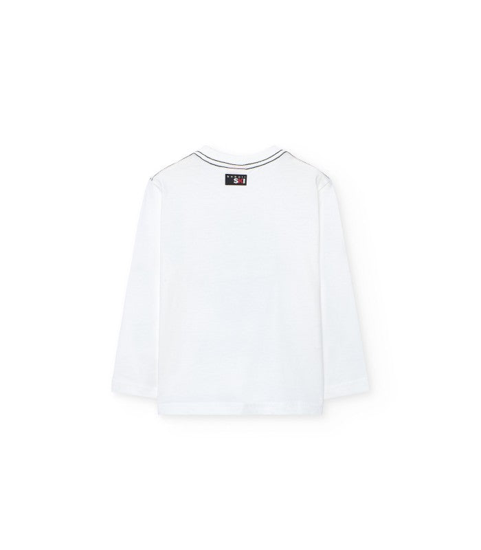 Camiseta niño algodón blanco oso