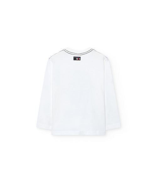 Camiseta niño algodón blanco oso