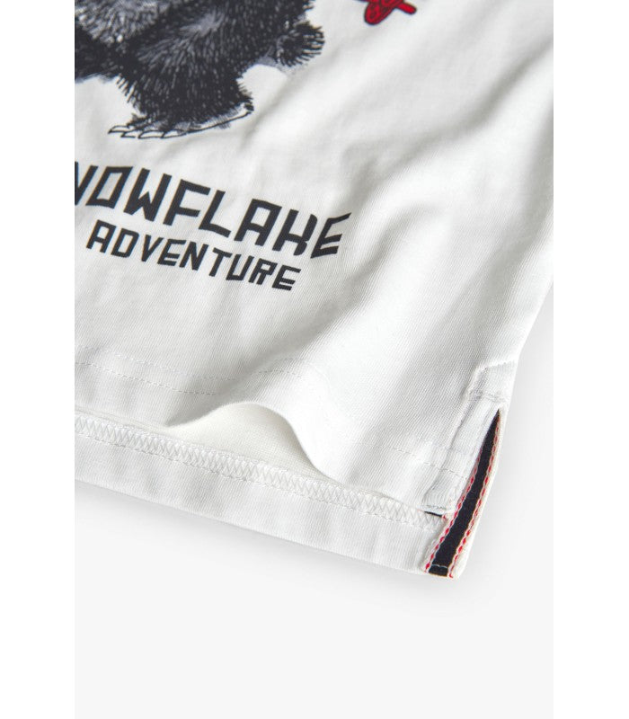 Camiseta niño algodón blanco oso