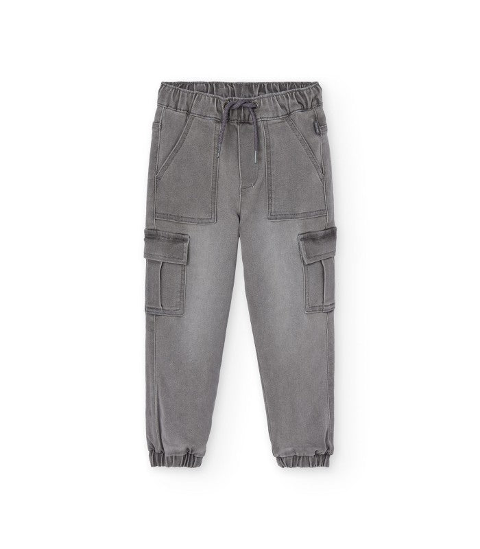 Pantalón denim niño gris