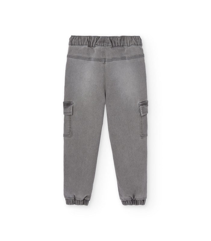 Pantalón denim niño gris