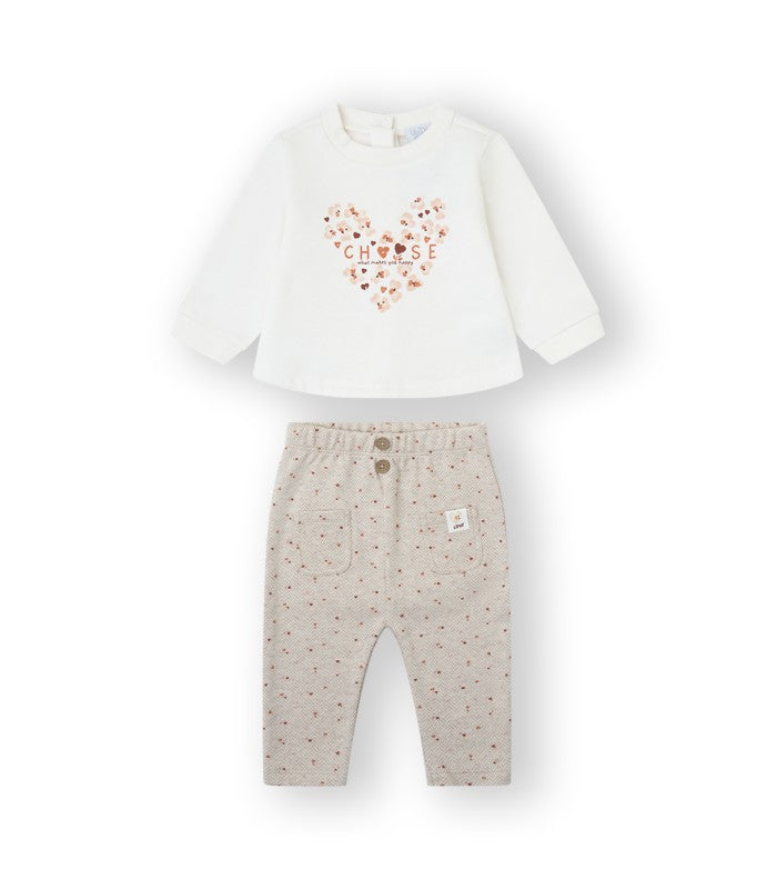 Conjunto bebé niña de sudadera y malla