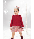 Vestido niña combinado punto con tweed. Modelo El Prado