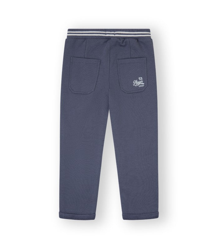 Pantalón niño azul con cinturón trenzado. Modelo Princeton