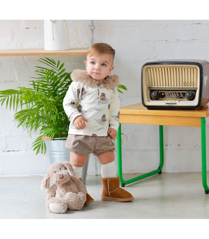 Sweatshirt and bloomer set for baby boy