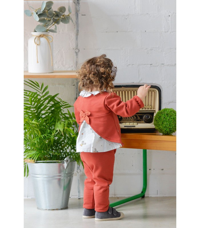 Conjunto de algodón para bebé niña. Modelo Ratón