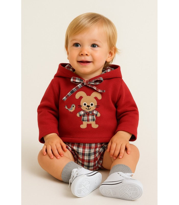 Conjunto de Sudadera y Bombacho de Cuadros  para bebé niño