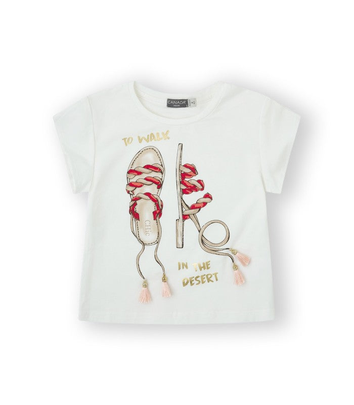 Conjunto de camiseta y pantalón wide leg. Modelo Sandals