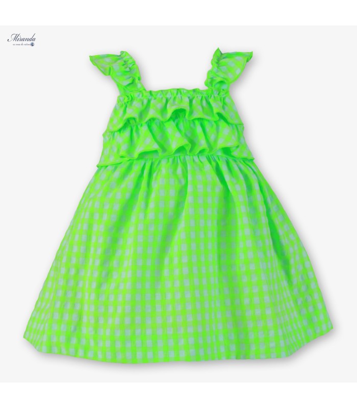 Vestido bebé niña Verde flúor