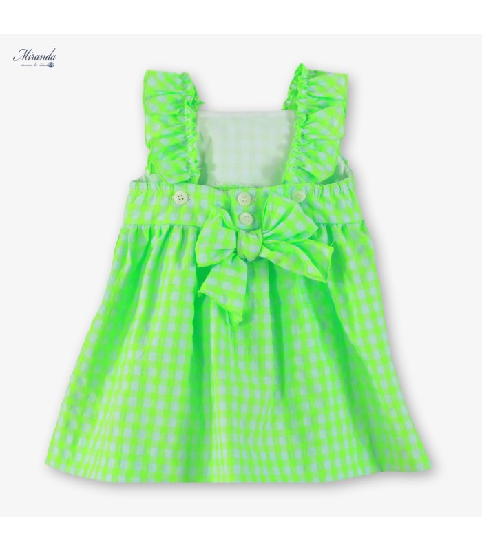 Vestido bebé niña Verde flúor