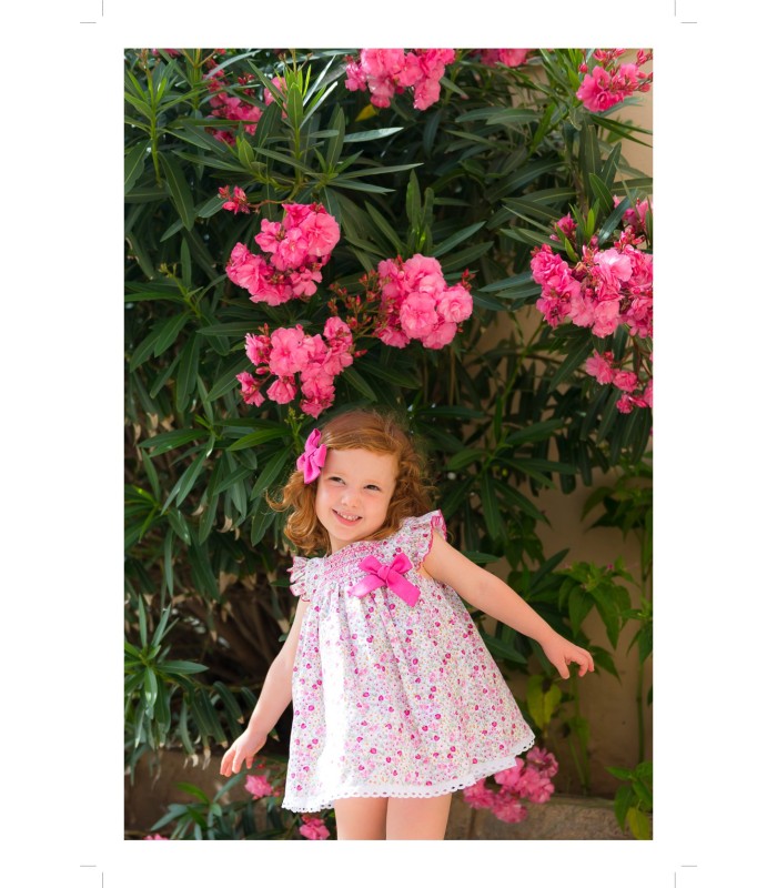 Vestido floral con braguita para bebé niña