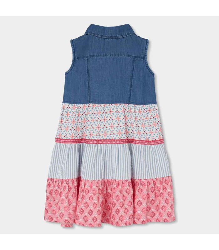 Vestido demin combinado niña