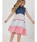 Vestido demin combinado niña