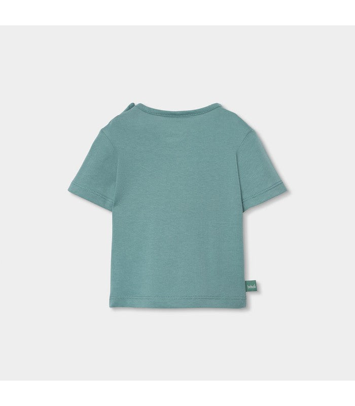 Conjunto bebé camiseta y pantalón corto algodón verde