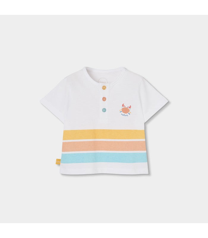 Conjunto bebé niño  de camiseta y short naranja