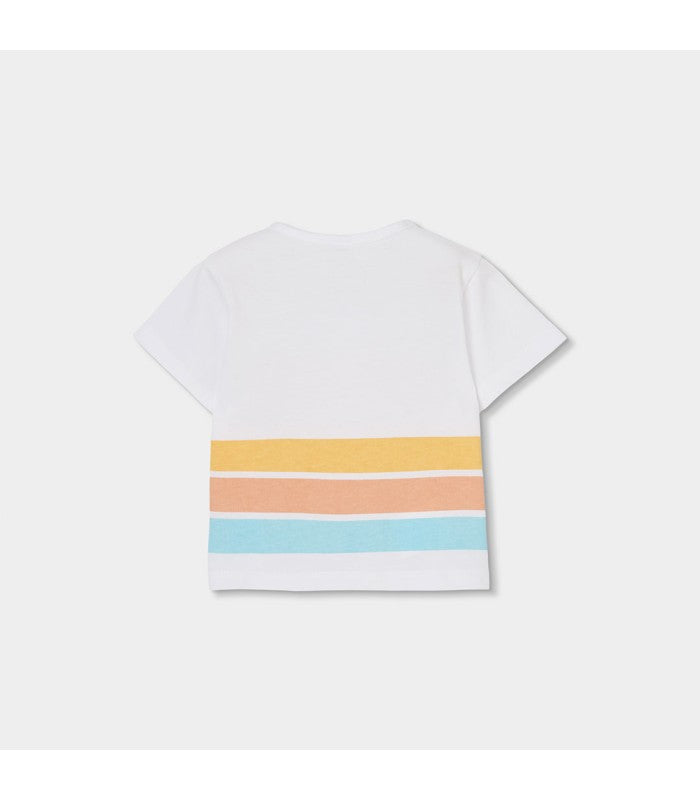 Conjunto bebé niño  de camiseta y short naranja