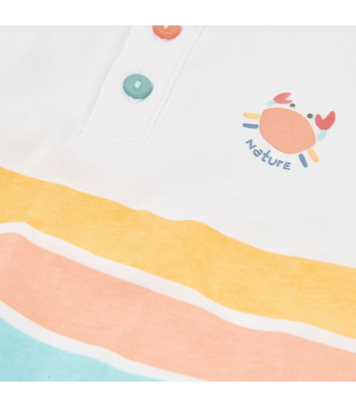 Conjunto bebé niño  de camiseta y short naranja