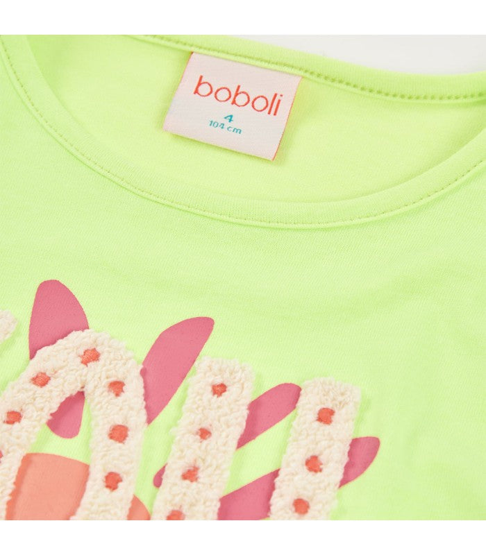 Camiseta verde estampada para niña
