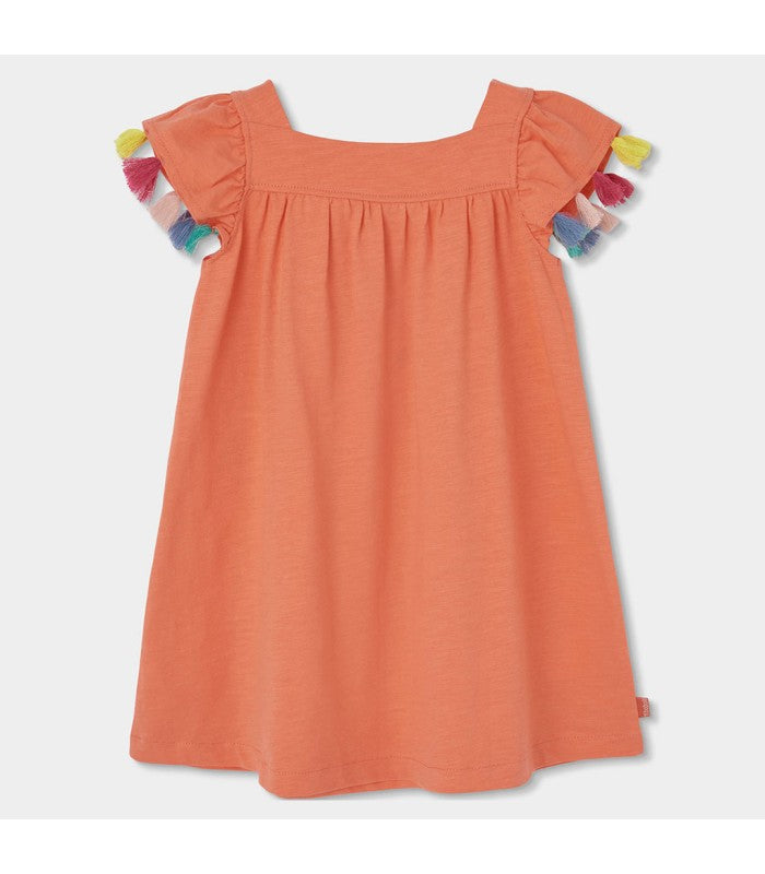Vestido punto flecos para niña