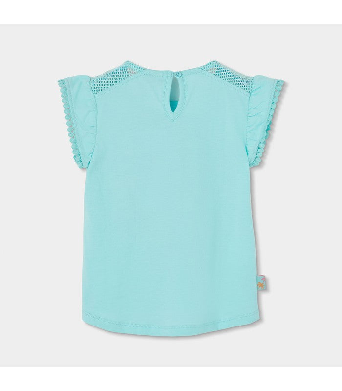 Camiseta turquesa estampada niña