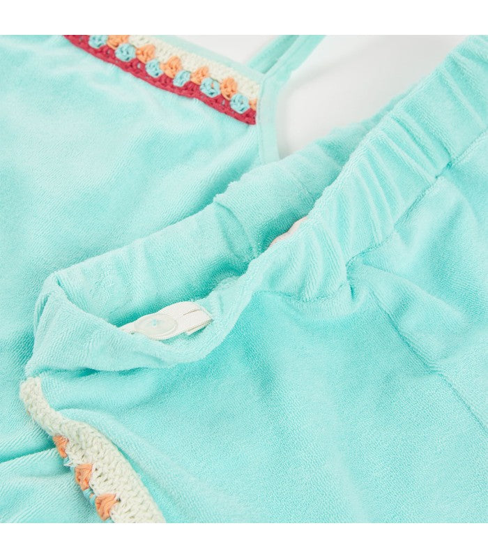 Conjunto rizo niña turquesa