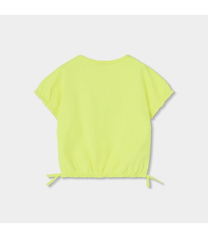 Camiseta niña verde con flor