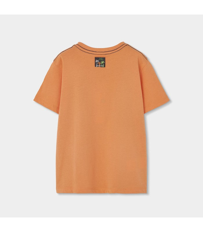 Camiseta naranja estampada niño