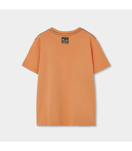 Camiseta naranja estampada niño