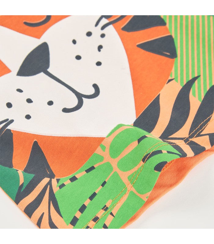 Camiseta naranja estampada niño