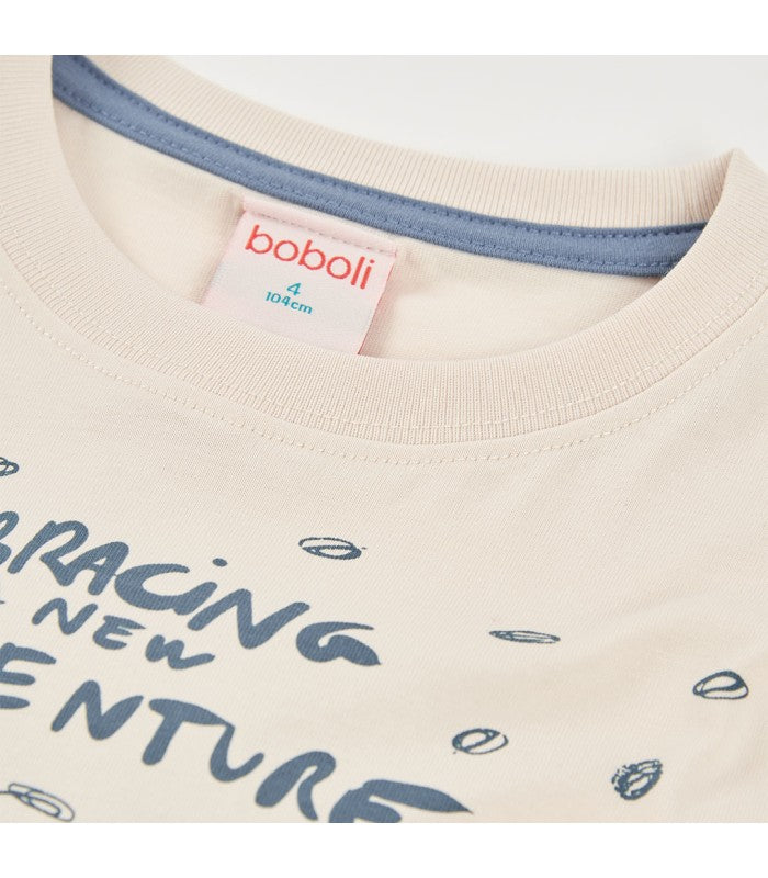 Camiseta  beige estampada niño