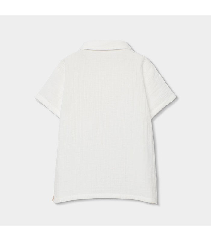 Polo blanco liso para niño