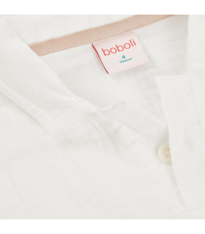Polo blanco liso para niño