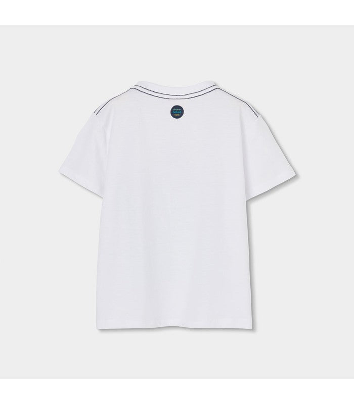 Camiseta blanca estampada para niño
