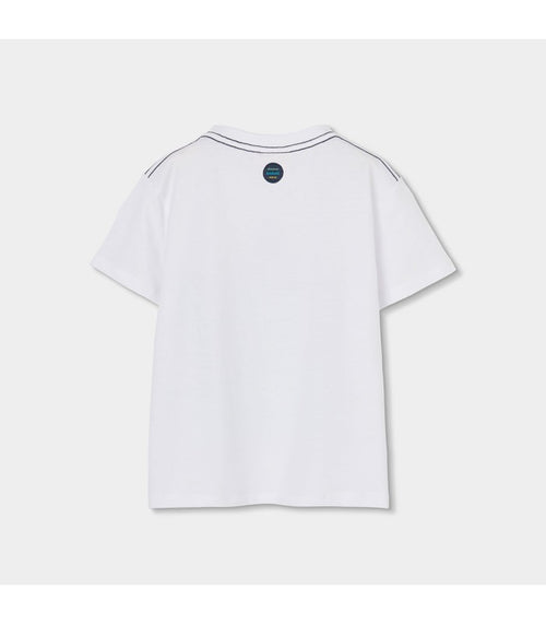 Camiseta blanca estampada para niño