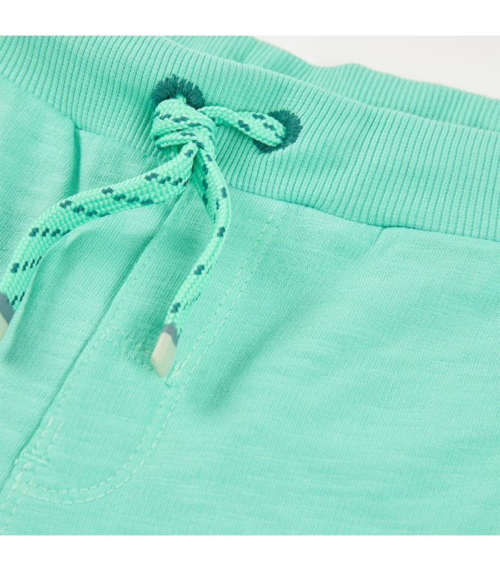 Bermuda verde felpa para niño