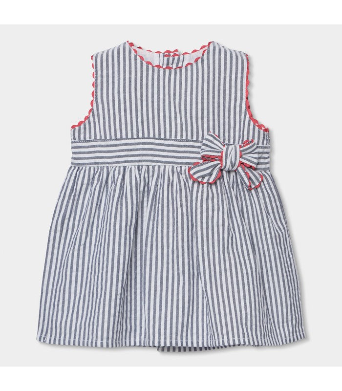 Vestido bebé niña de rayas con braguita