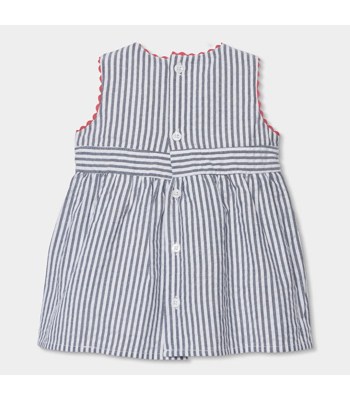 Vestido bebé niña de rayas con braguita