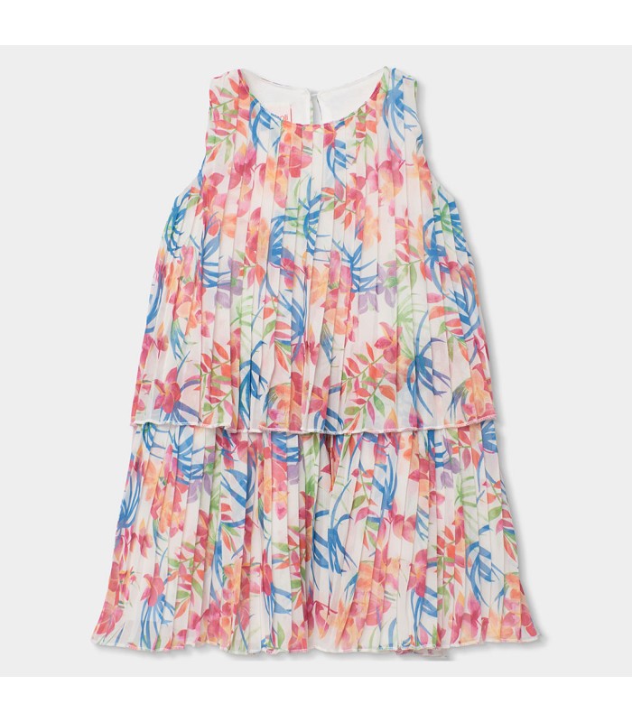 Vestido gasa estampado para niña