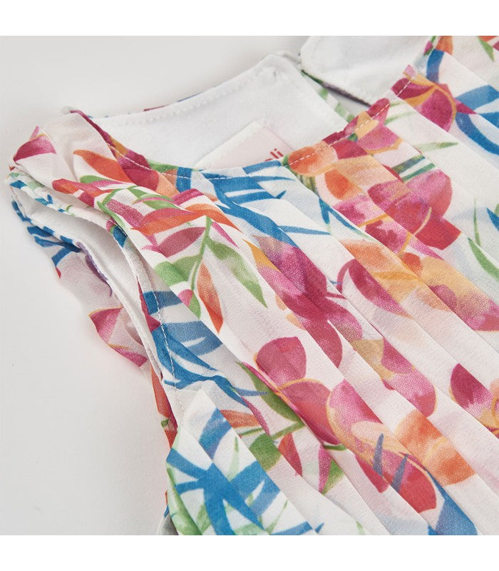 Vestido gasa estampado para niña