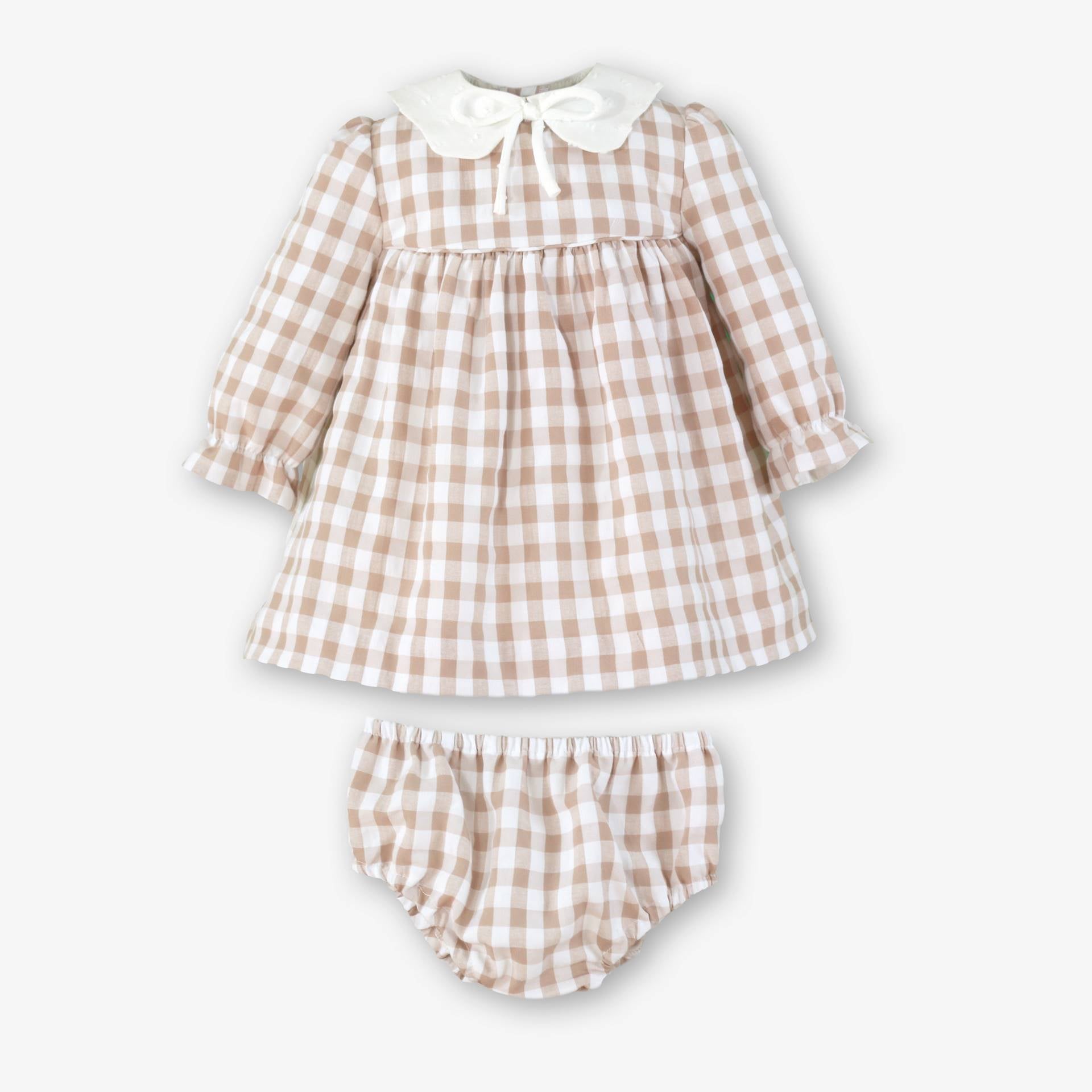 Vestido cuadros con braguita bebé niña
