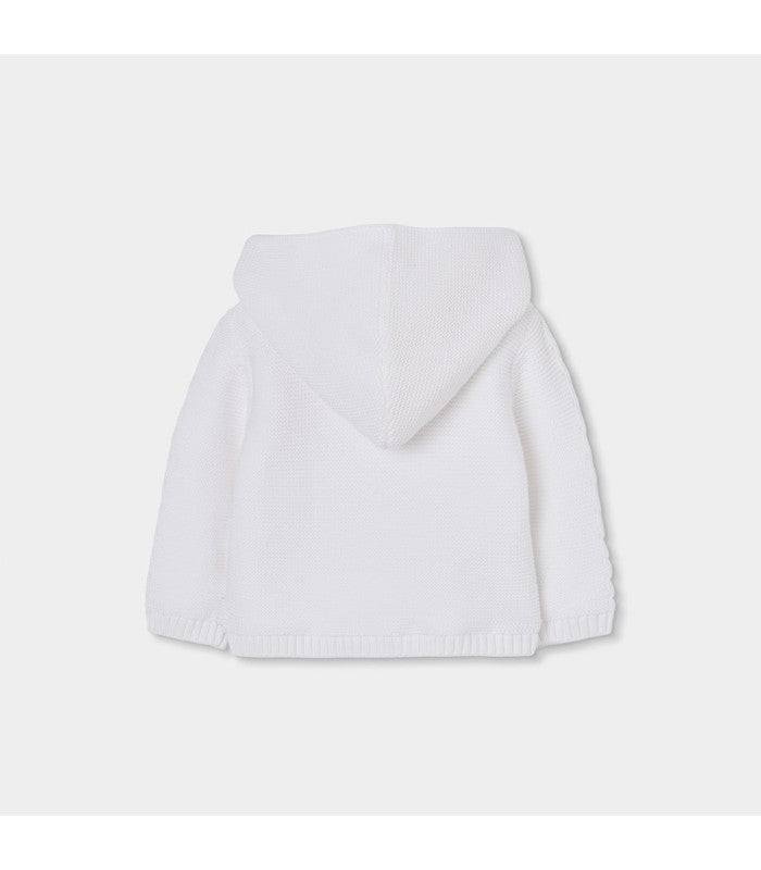 Chaqueta tricotosa blanca para bebé