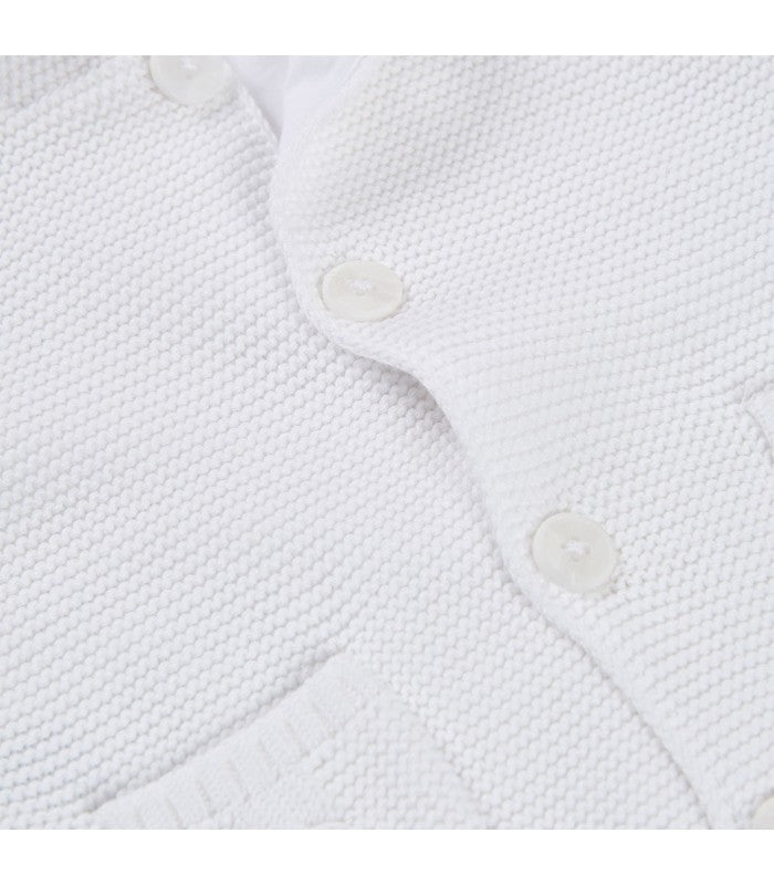 Chaqueta tricotosa blanca para bebé