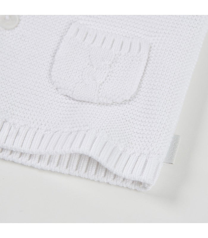 Chaqueta tricotosa blanca para bebé