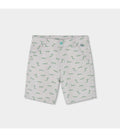 Boys' twill Bermuda shorts with crocodile appliqué
