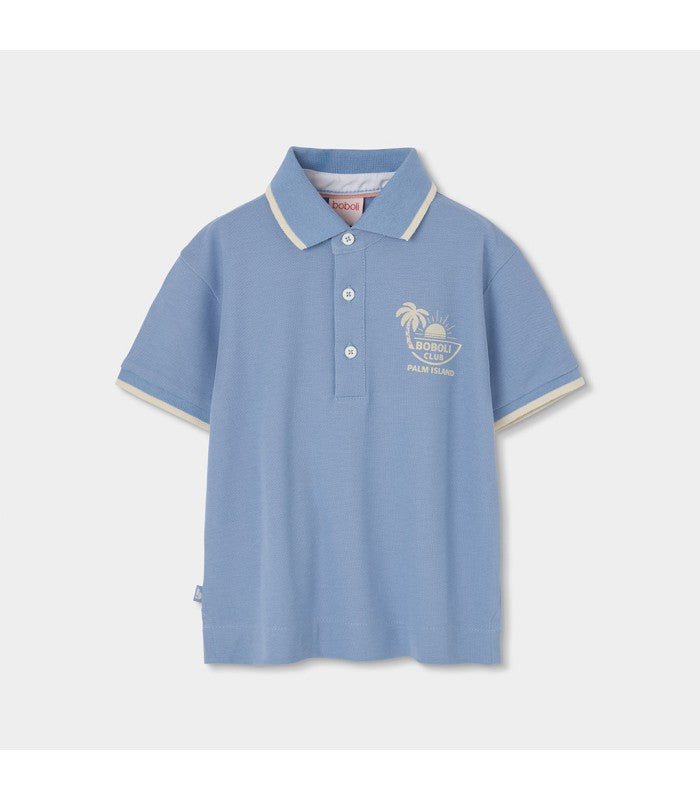 Polo azul para niño