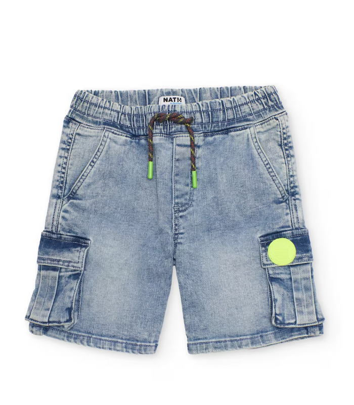 Bermuda cargo de niño tejido denim