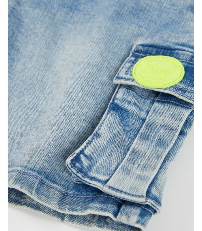 Bermuda cargo de niño tejido denim