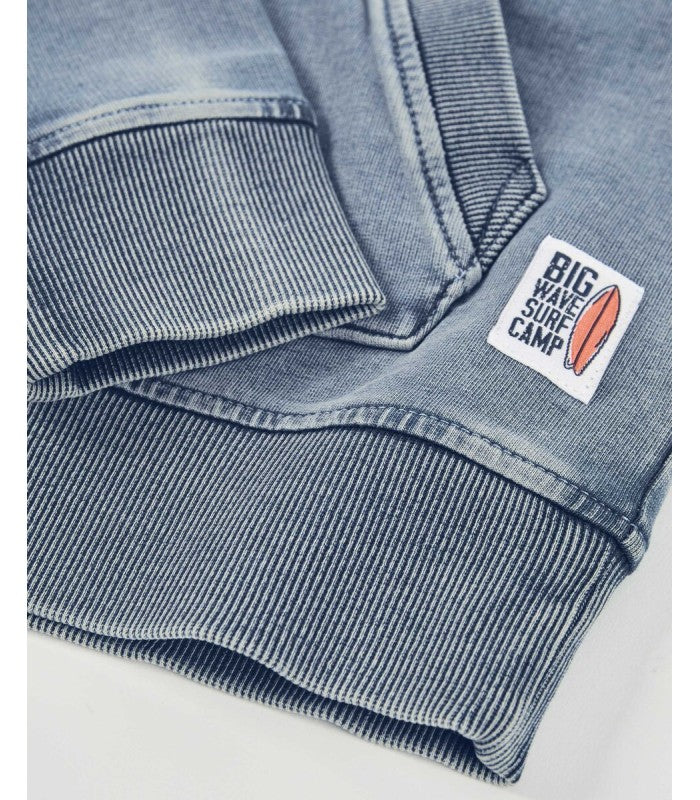 Sudadera de niño de punto y denim efecto lavado