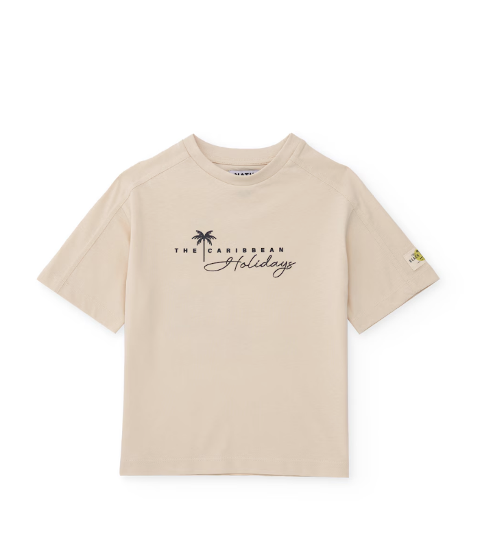 Camiseta de niño de punto con estampado caribeño