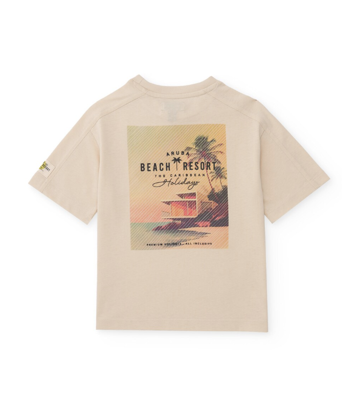 Camiseta de niño de punto con estampado caribeño